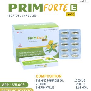 Evening Primrose Oil with vitamin E capsules